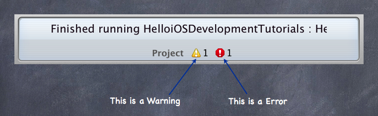 Warnings and Errors in the Xcode Messages Panel